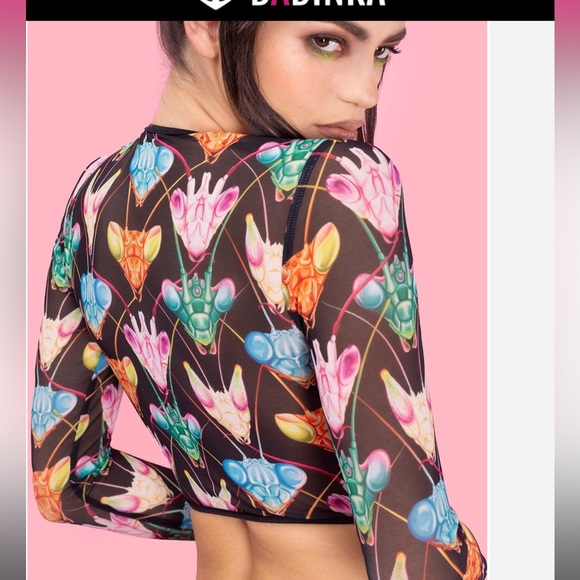 Burning Man/Festival Bandika Top and Skirt Mesh Cutout Set - Picture 7 of 9